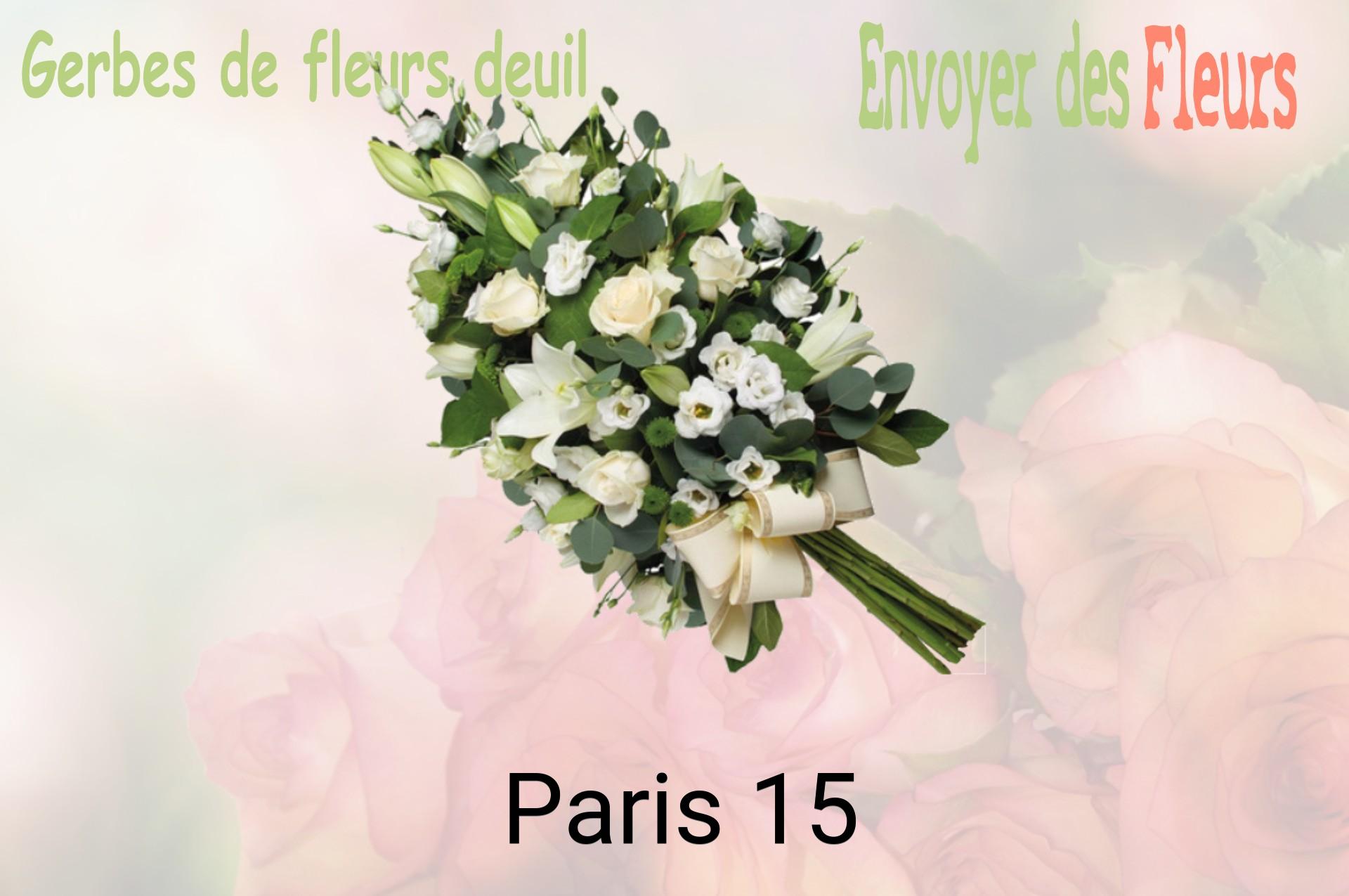 Gerbe de fleurs de deuil livrée à Paris-15